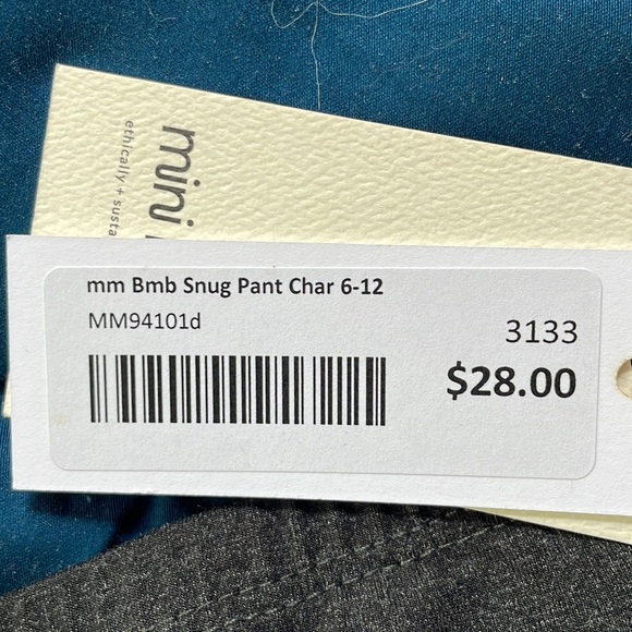 2/$20 NWT MINI MIOCHE 6-12 months pants baby boy or girl black ethically made - Picture 5 of 5